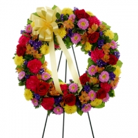 Funeral_Multi-Color Standing Sympathy Wreath