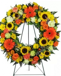 Heavenly Dawn Sunflower Wreath